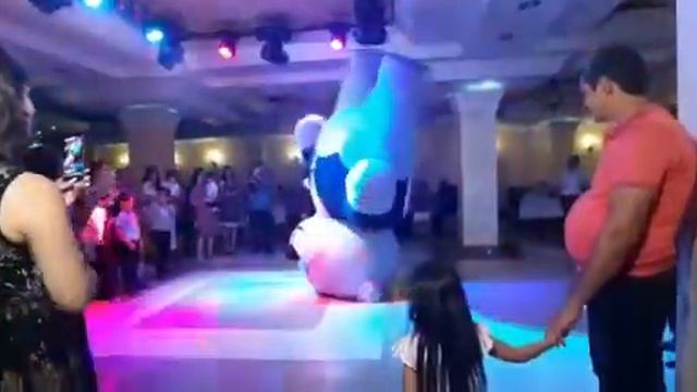 Inflatable mascot. Aero Bear. Teddy Bear Dancing