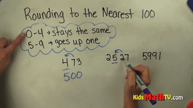 Rounding numbers to the nearest hundred,  5th to 7th grade video