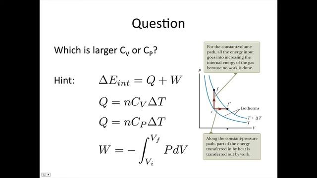 Which has larger Q, constant volume or pressure?