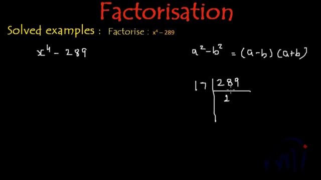 Math problem Factorization - x^4 -289