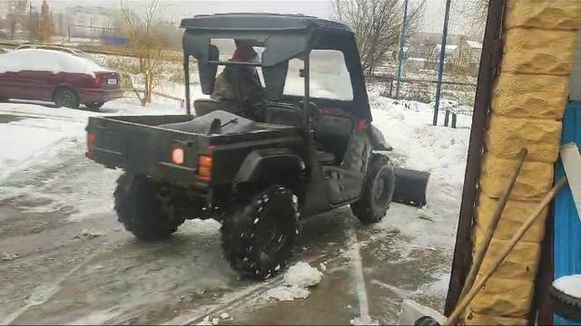 Самоделка для уборки снега. Cfmoto. Отвал для снега