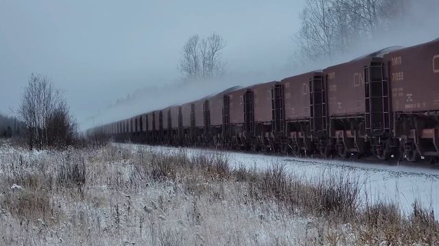 ЖЕЛЕЗНАЯ ДОРОГА. Поезд едет Сквозь Метель и пургу в Канаде