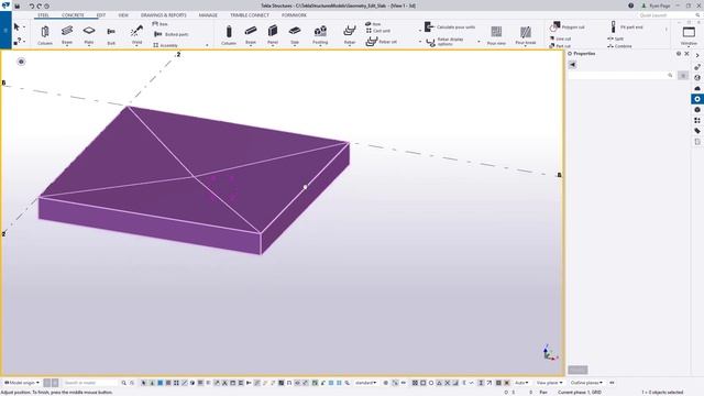 Simple Sloped Slabs in Tekla Structures