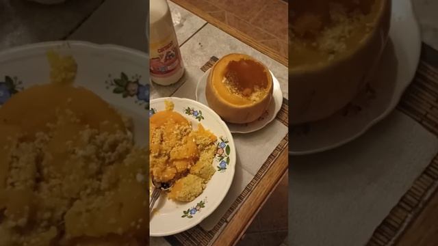 Хозяйки и мамаши! Готовьте без кастрюли, в тыкве, пшённую кашу!