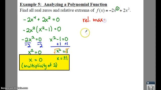 PC: 2.2 Notes: Example 5 - Analyzing a Poly Function