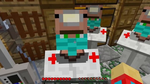 ВСЕ ЖИТЕЛИ В НАШЕЙ ДЕРЕВНИ СТАЛИ ВРАЧАМИ В МАЙНКРАФТ _ Компот Minecraft