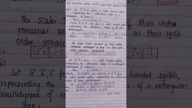 Properties of scaler triple product