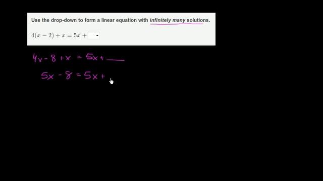 Number of solutions to linear equations ex 3 | Linear equations | Algebra I | Khan Academy