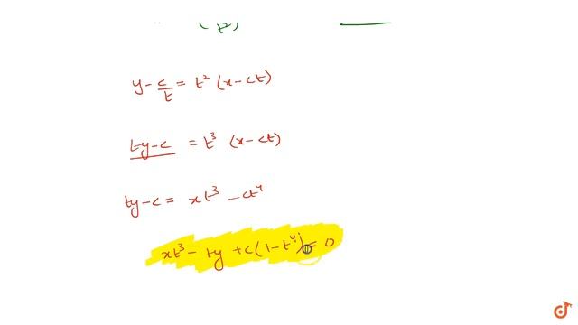 Equation of normal of rectangular hyperbola