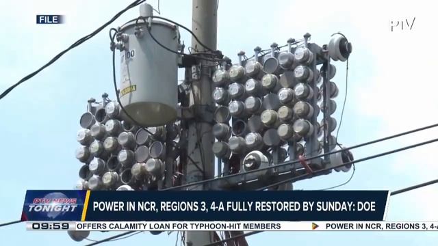 Power in NCR, Region 3, 4-A fully restored by Sunday: DOE
