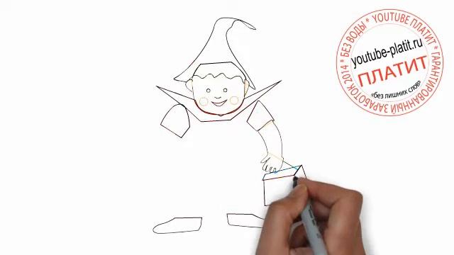 Как нарисовать человека с трезубцем и чемоданом за 36 секунд