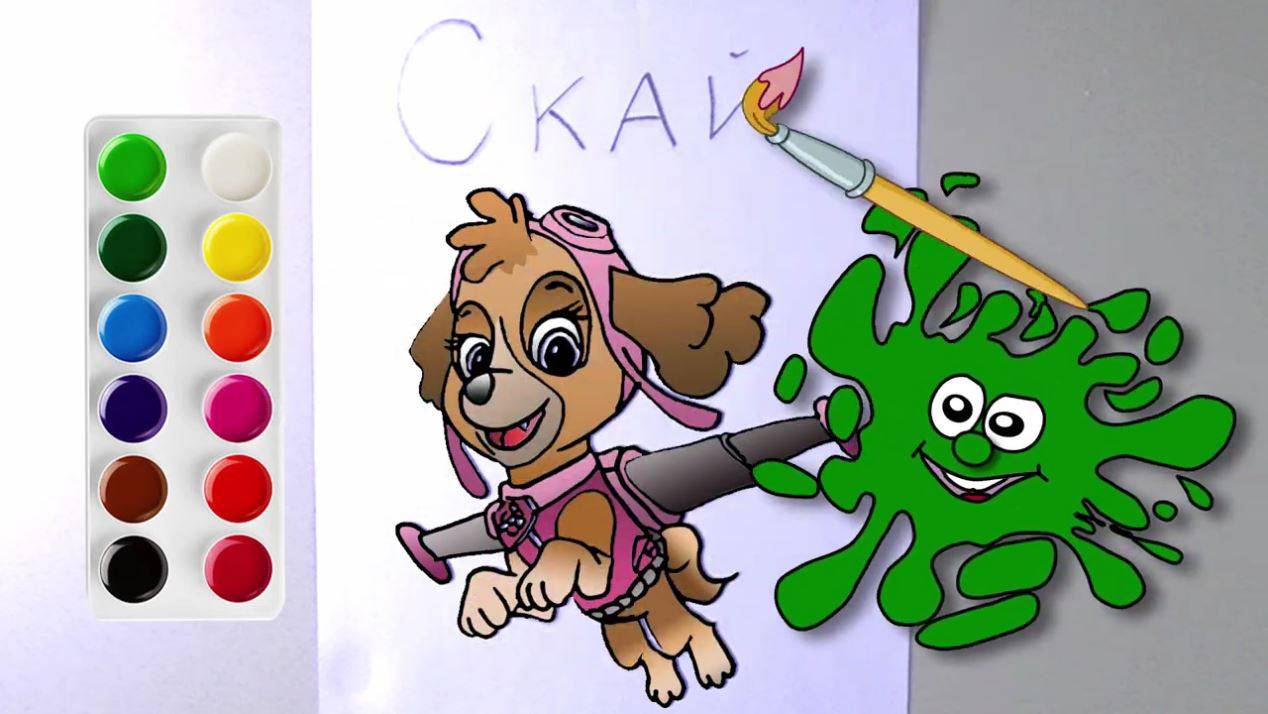 Как нарисовать Скай. Щенячий патруль.🐕