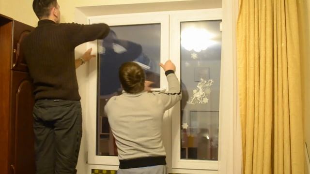 Монтаж створки в глухое окно