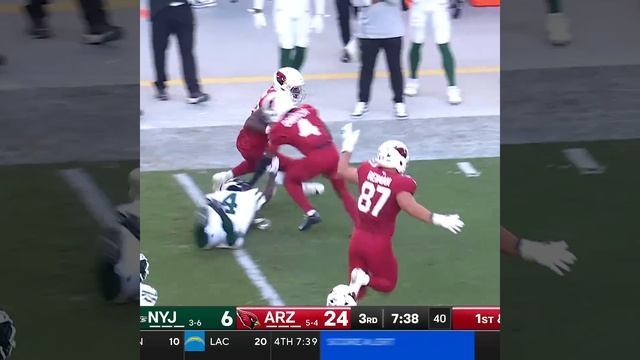 Trey Benson catches for a 19-yard Gain vs. New York Jets