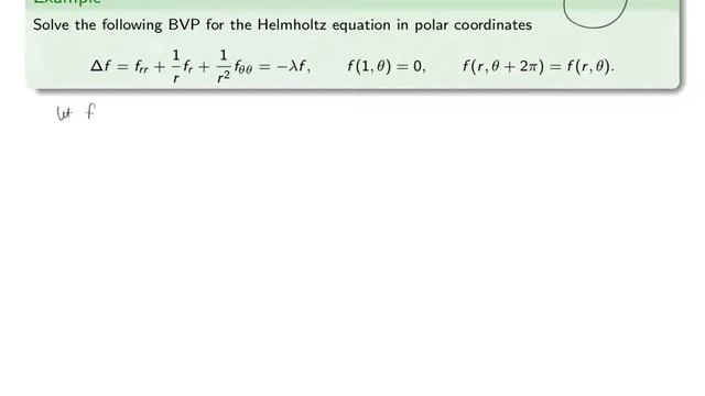 Advanced Engineering Mathematics, Lecture 7.4: The Laplacian in polar coordinates