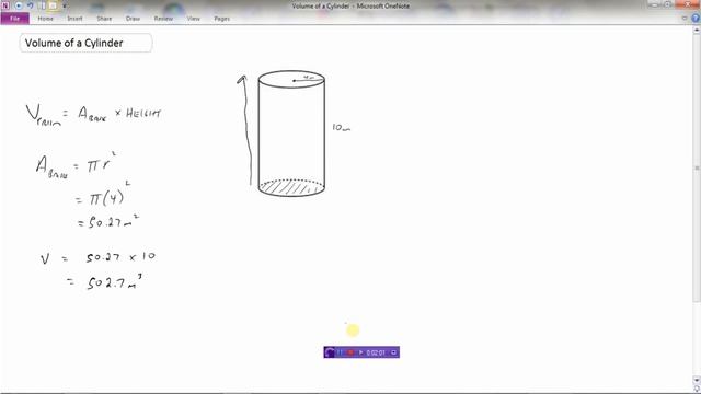 Volume of a Cylinder