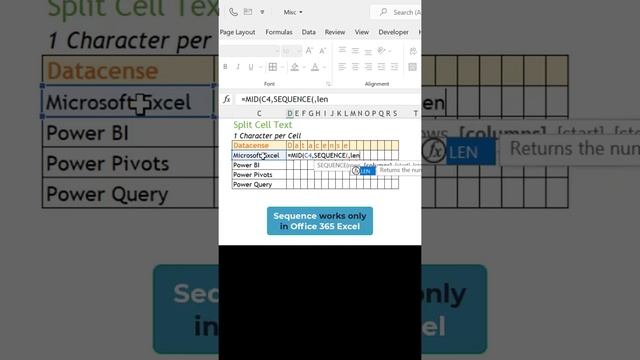 Split each character into different cell