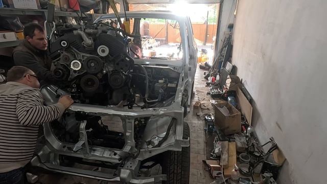 Паджеро 3 Установка Двигателя наместо