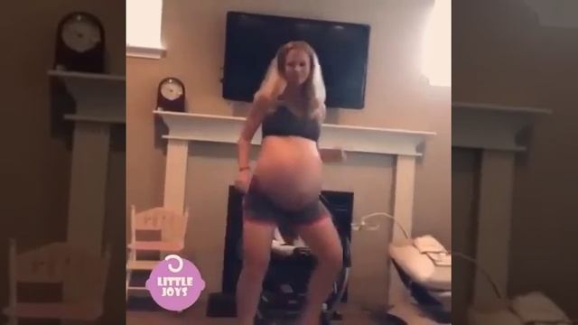 Huge pregnant belly dancing