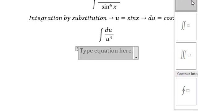 Calculus Help: Integral of (cosx dx )/sin^4x  - Integration by substitution