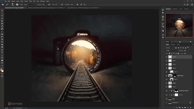 Rails Inside Illution Photo Manipulation Photoshop Tutorial