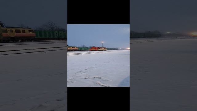 Пригородный поезд Яр - Светлополянск прибывает на станцию Стальная, 12.11.2024