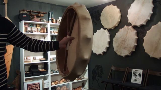 Tambourine 24_ Siberian Shamanic Big Earth - Circle Drum Frame drum Handcrafted - www.shamanic.ru