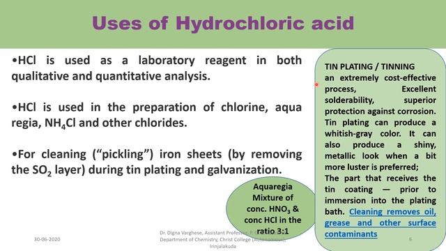 PREPARATION AND USES OF HCl