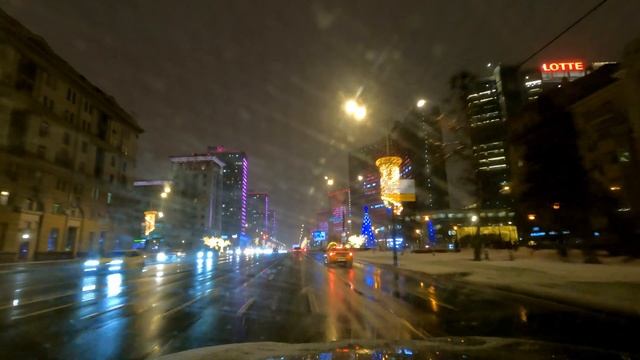 От Москва-Сити до Кремля на машине - Ночной автотур по Москве