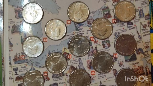 Набор 25 центов квотеров США Национальные парки 56 монет в капсульном альбоме.