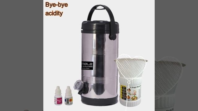 Portable Steel Water Alkaliser with Handy Alkaline Filter 2.5 litre Storage Capacity