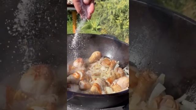 🍗 Курица с картошкой и грибами в казане