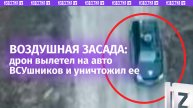 Ждал на повороте: дрон «подрезал» авто ВСУ и принялся «от души» его решетить