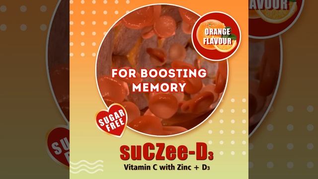 #Suczee-D3 Vitamin C with Zinc + D3 Orange Flavor Sugar Free Chewable Tablets