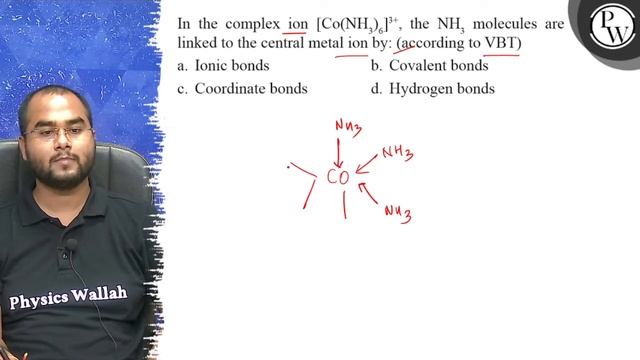 In the complex ion \( \left[\mathrm{Co}\left(\mathrm{NH}_{3}\right)...