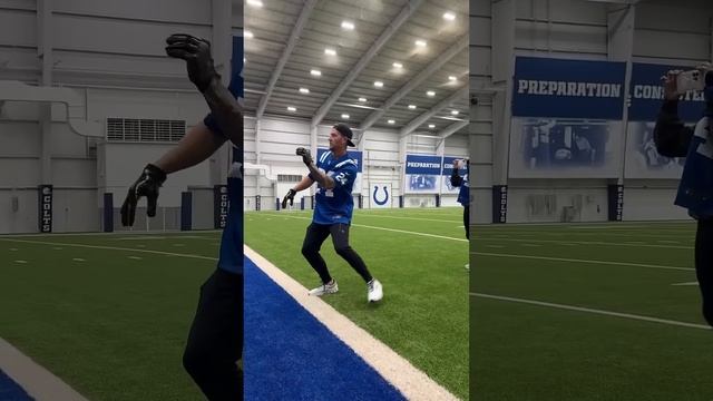 Jlo takes on the Colts skills challenge!! @lindyandjlo