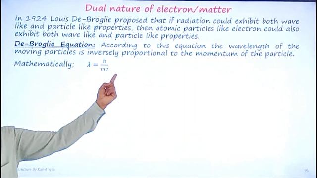 DUAL NATURE OF ELECTRON / DE BROGLIE EQUATION / WAVE PARTICLE NATURE OF MATTER