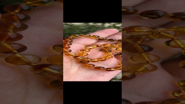 Лечебные янтарные бусы из натурального балтийского янтаря