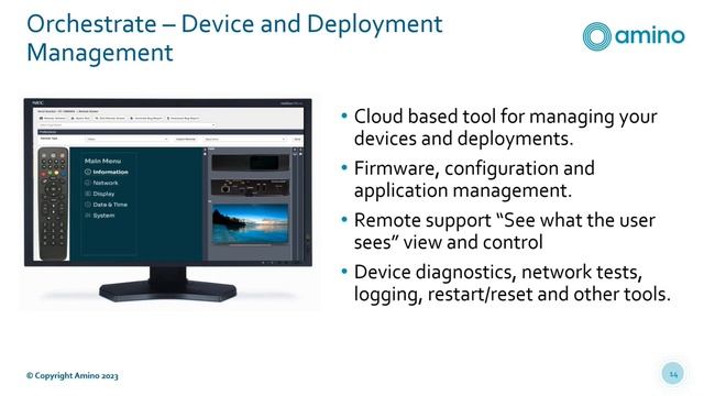 Enterprise TV & Digital Signage - What's New?",  Amino & AMT webinar (March 2023)