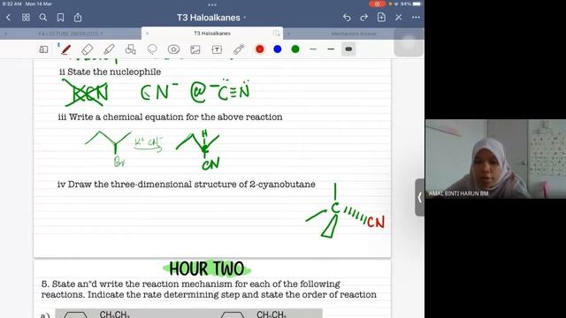 HALOALKANE TUTORIAL QUESTION 1-5