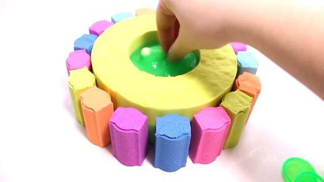 Learn Colors with Kinetic sand sun flower cake VS GIANT foot slime Video for kids Songs for kids