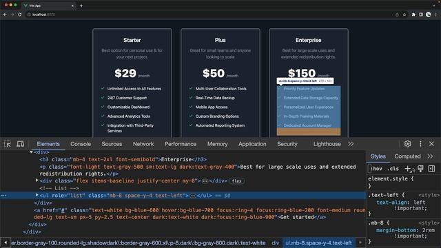 13_Pricing Table Challenge with Tailwind and Vue