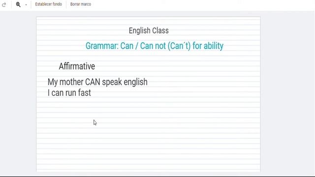 Clase de Ingles : CAN / CAN NOT (CAN´T) FOR ABILITY. #Grammar #EnglishClass