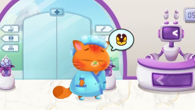 Суровый КОТИК БУБУ 2 №3. Бубу заболел. У кота болит горло. Мультик ИГРА про котят на Хвостик ТВ