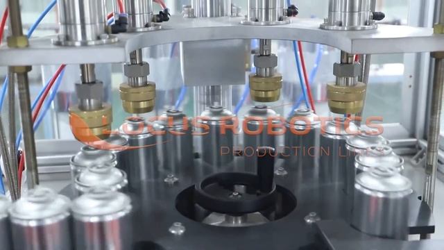 Автоматическая линия розлива и укупорки для алюминиевых аэрозольных баллонов ALR-300