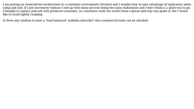 Software Engineering: Pub-Sub pattern and instance replication