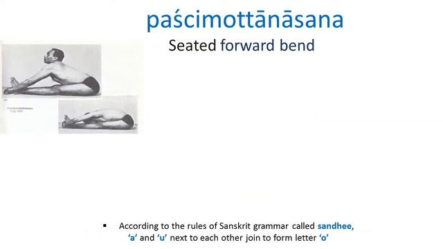 Paścimottānāsana - Sanskrit for Yoga