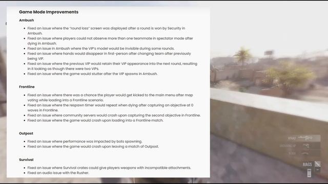 Insurgency Sandstorm: Operation Glasshouse (Content and Patch notes)