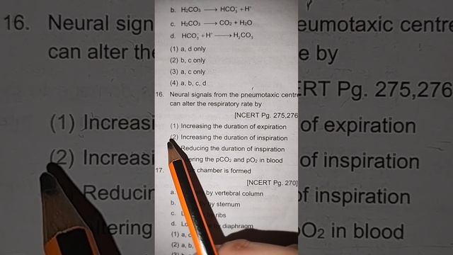 Breathing and Exchange of Gases Class 11 NCERT MCQ's #ncertsolutions #neet #biology #impmcqs #ncert
