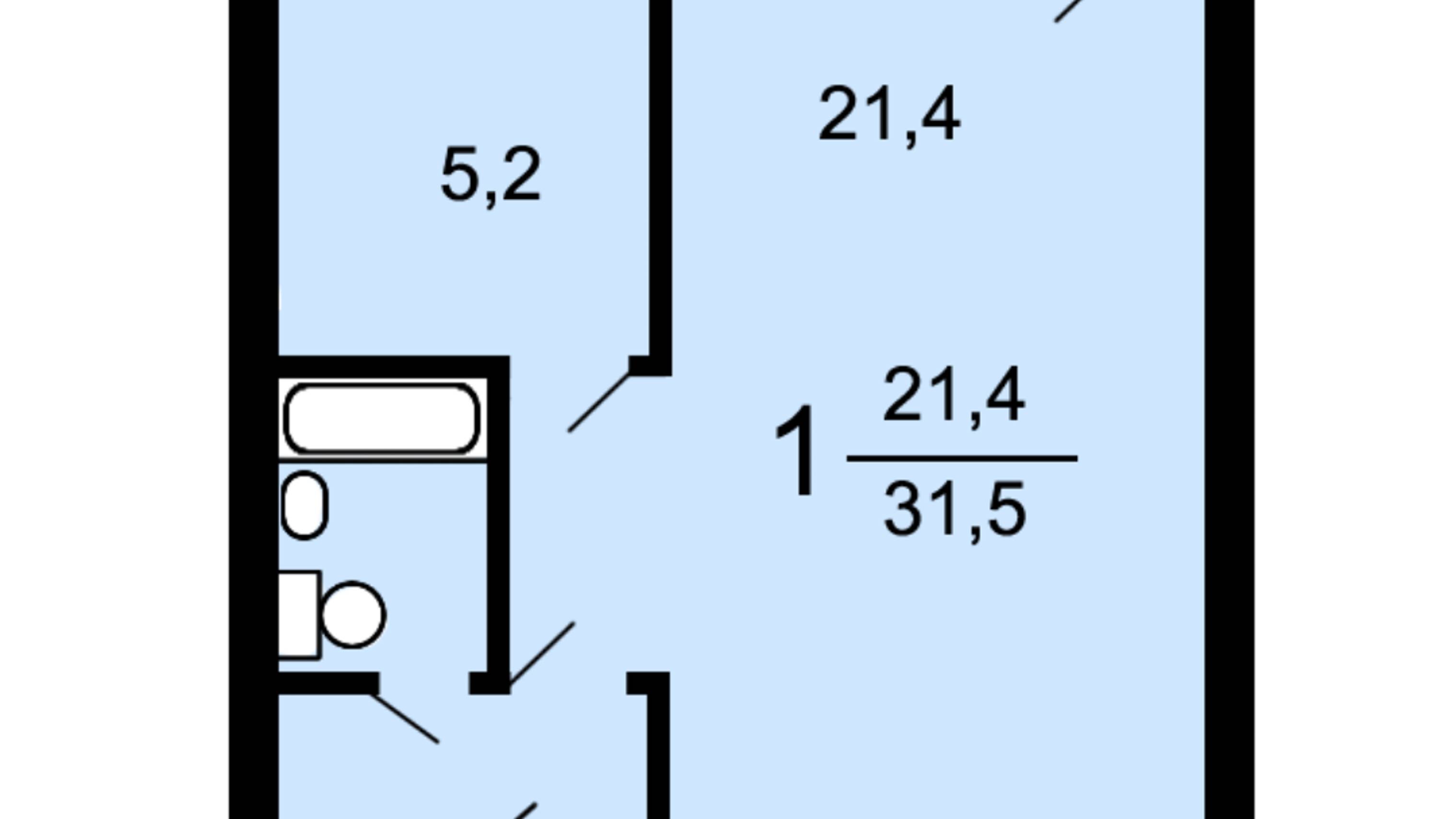 1 комн. квартира 32,1 м